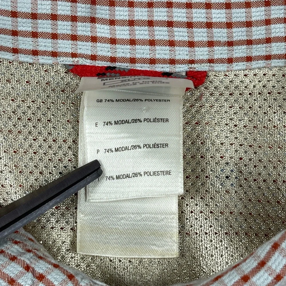The North Face Button Down Shirt Mens XL Red‎ Gray Check Short Sleeve Outdoor